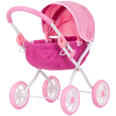 Jucării și Jocuri pentru copii - Carucior pentru papusi Chipolino Daisy pink linen
