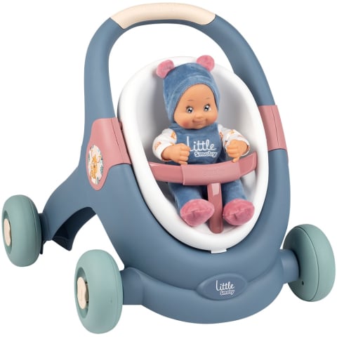 Jucării și Jocuri pentru copii - Carucior pentru papusi Smoby Baby Walker 3 in 1 cu papusa