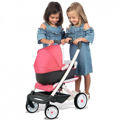 Carucior pentru papusi Smoby Quinny Combi 3 in 1 roz [4]