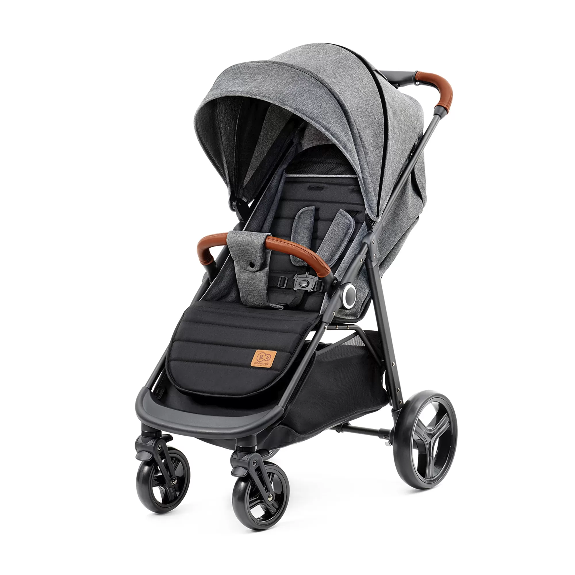 Carucioare, articole transport - Carucior sport kinderkraft grande plus, grey, varsta de la 0 luni la 5 ani