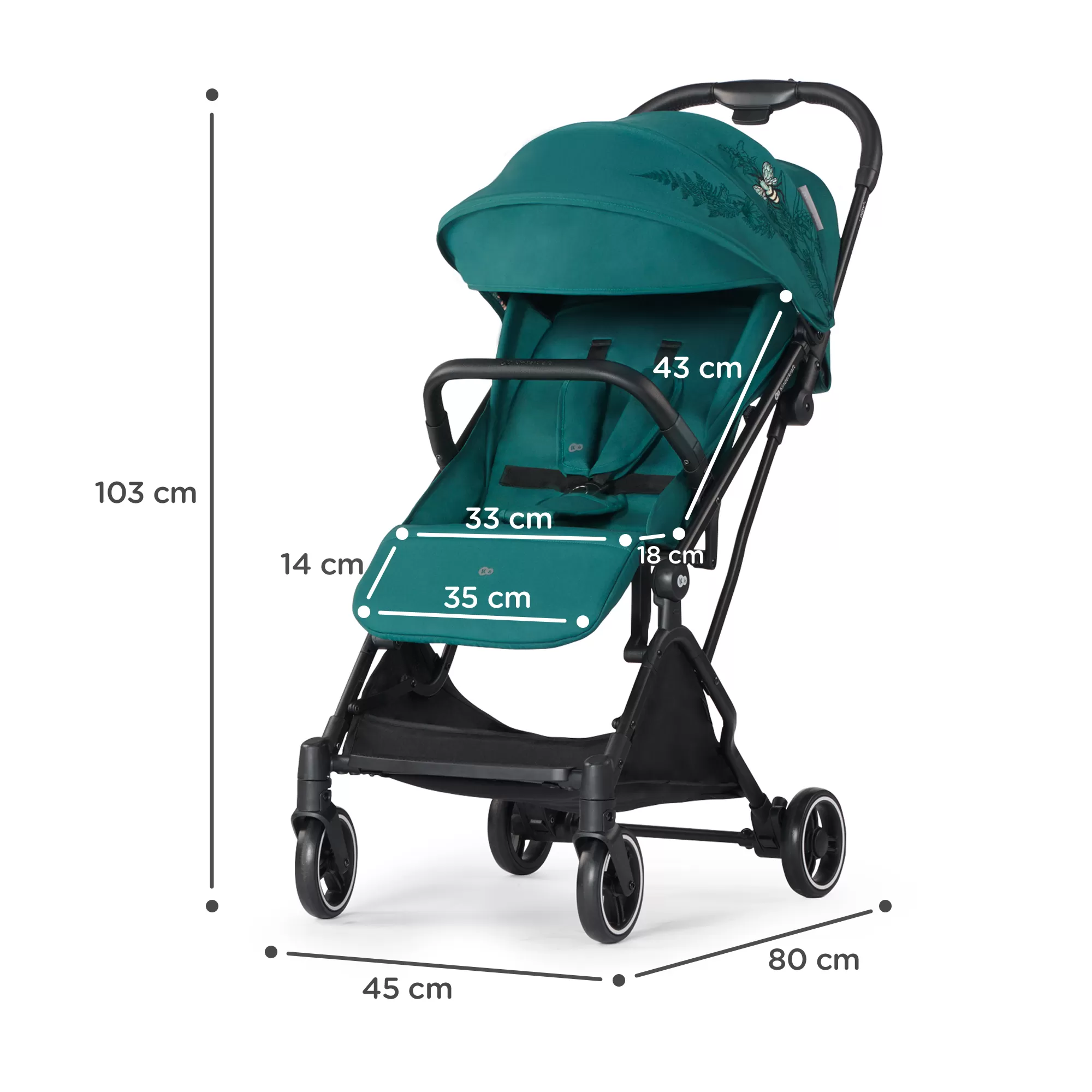 Carucior sport kinderkraft indy2, nature vibes, varsta de la 0 luni la 3 ani [7]