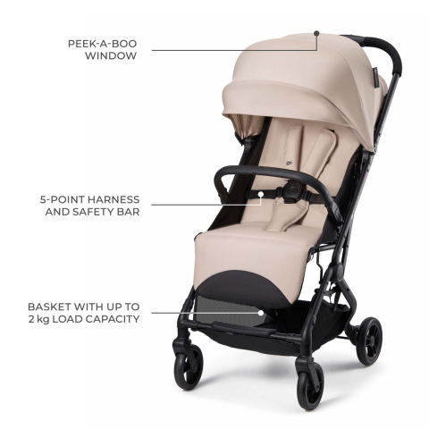 Carucior sport kinderkraft indy3, misty beige copii varsta 0 luni - 3 ani [4]