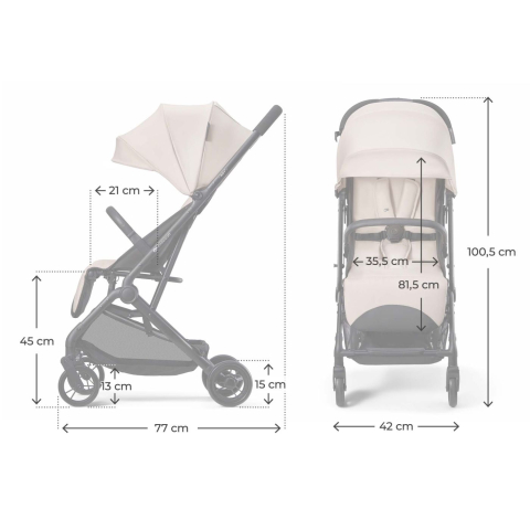 Carucior sport kinderkraft indy3, misty beige copii varsta 0 luni - 3 ani [5]