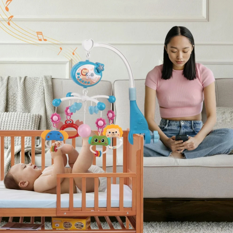 Carusel Electric pentru Patut cu Proiector si Cantece de Leagan - Somn Linistit si Vise Cute [5]