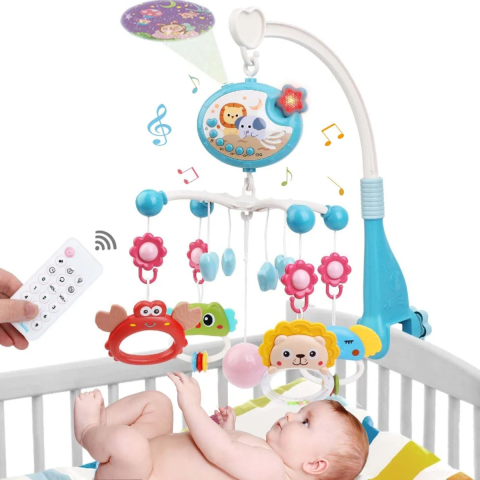 Carusel Electric pentru Patut cu Proiector si Cantece de Leagan - Somn Linistit si Vise Cute [4]