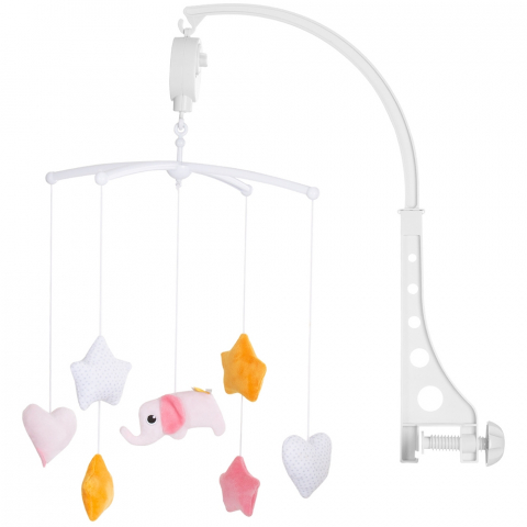 Carusel si Cutii Muzicale - Carusel muzical pentru patut Chipolino Pink elephant