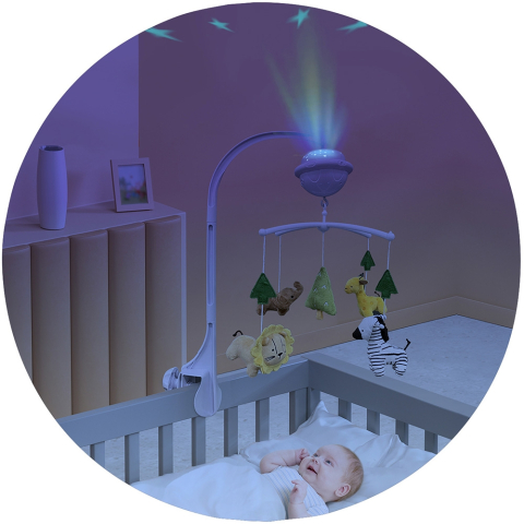 Carusel muzical pentru patut cu proiector Chipolino Jungle [1]