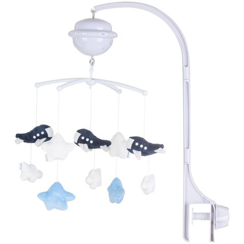 Carusel si Cutii Muzicale - Carusel muzical pentru patut cu proiector Chipolino Planes