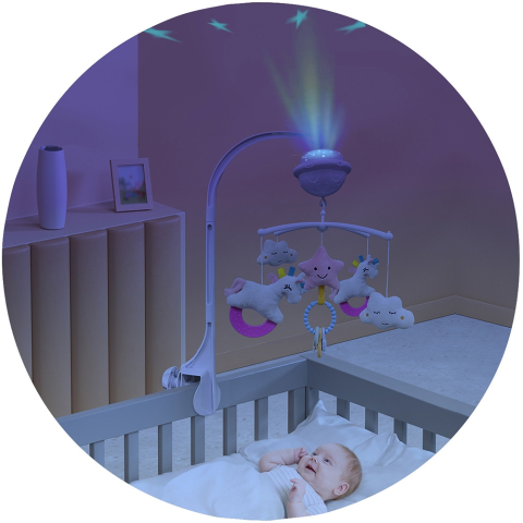 Carusel muzical pentru patut cu proiector Chipolino Unicorn [1]