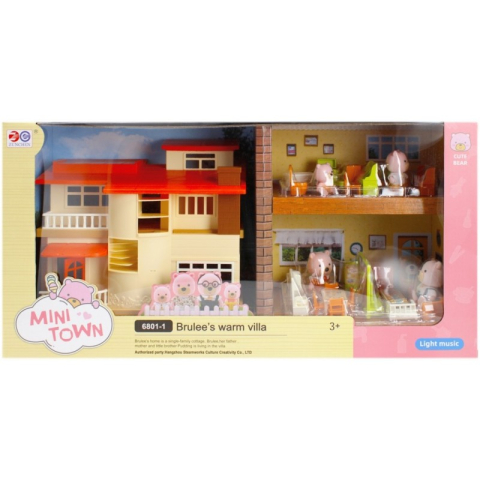 Jucării și Jocuri pentru copii - Casa de papusi - Mini Town - contine 4 figurine ursuleti + accesorii, MegaCreative 482308, 3+ ani