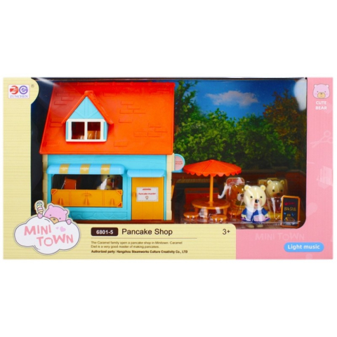 Jucării și Jocuri pentru copii - Casa de papusi - Mini Town - restaurant, contine 2 figurine ursuleti + accesorii, MegaCreative 482863, 3+ ani