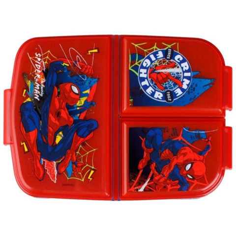 Caserola cu 3 Compartimente Albastra Rosie Spiderman pentru Copii - 790ml [2]