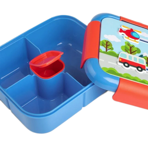 Caserola Pranz pentru Copii, Bento Box, cu Capac Interactiv 3D si Recipient Sos, capacitate 1.3L [2]