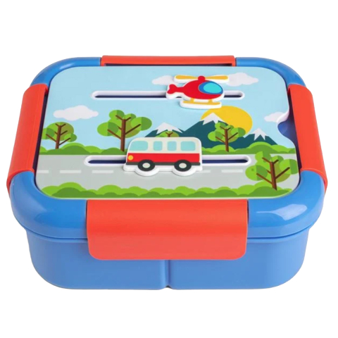 Caserola Pranz pentru Copii, Bento Box, cu Capac Interactiv 3D si Recipient Sos, capacitate 1.3L [1]