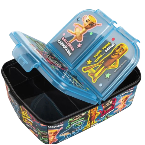 Caserola Pranz pentru Copii, Brainrot, cu 3 compartimente, capacitate 790ml [1]