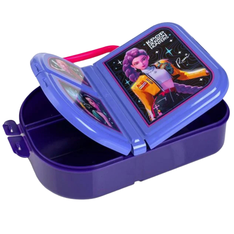 Caserola Pranz pentru Copii, Lunch Box, K-Pop Demon Hunters, cu Maner si Cleme, capacitate 950ml [1]