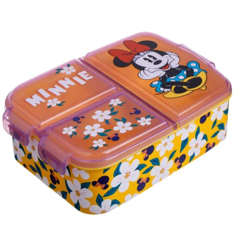 Rechizite Școlare - Caserola Pranz pentru Copii, Minnie Mouse,3 Compartimente, capacitate 790ml