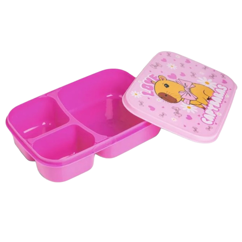 Caserola Sandwich pentru Copii, Bento Box Capybara, Fara BPA, Roz, capacitate 970ml [1]