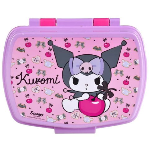 Caserola Sandwich pentru Fete, Kuromi, cu Inchidere Clip, Roz, capacitate 630ml [2]