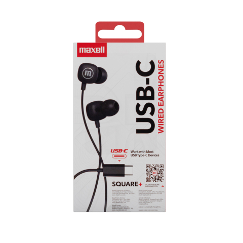 Casti audio cu fir si microfon square usb-c negre maxell [2]