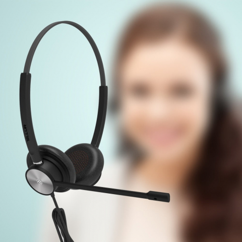 Căști cu fir call center Tellur Voice 420, binaural, USB Jack 3.5mm, negru [4]