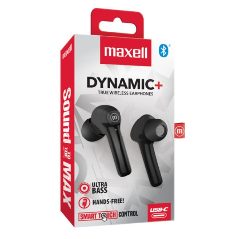 Casti fara fir bluetooth tws dynamic+ tip earbuds negre maxell [2]