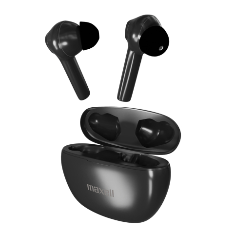 Casti fara fir bluetooth tws dynamic+ tip earbuds negre maxell