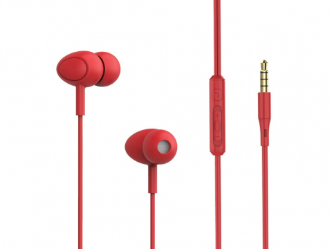 Casti - Căști in-ear cu fir Tellur Basic Gamma, microfon, roșu