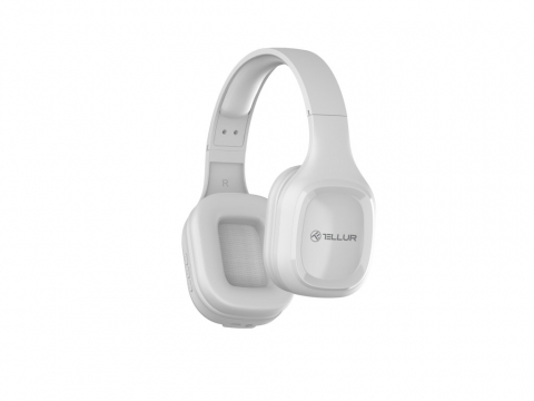 Căști Over-ear Bluetooth Tellur Pulse, Microfon, Alb [1]