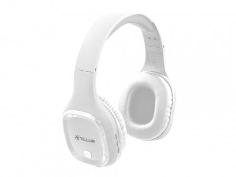 Casti - Căști Over-ear Bluetooth Tellur Pulse, Microfon, Alb