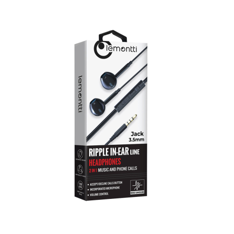 Casti Stereo 3.5 mm Lemontti Ripple Negru (handsfree - telecomanda, microfon) [1]