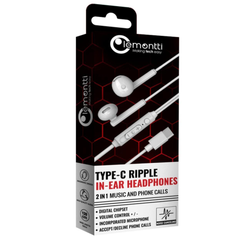 Casti Stereo Type-C Lemontti Ripple Alb [4]