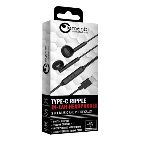 Casti Stereo Type-C Lemontti Ripple Negru [3]