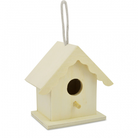 Figurine de pictat, Ipsos, Lemn - Casuta de colorat mica, din lemn natur