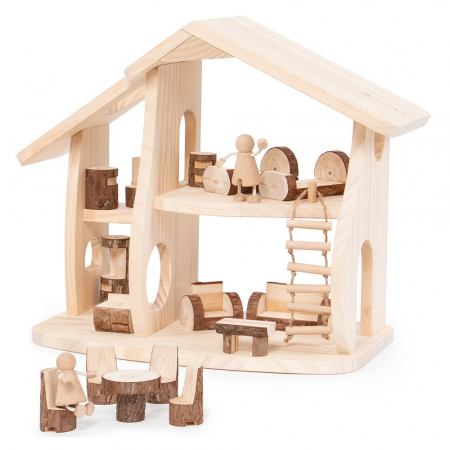 Jucării și Jocuri pentru copii - Casuta de papusi cu mobilier Woodlands, Guidecraft, 3-9 ani