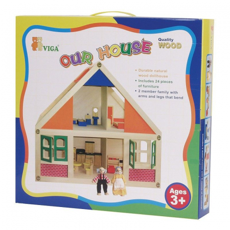 Casuta de papusi din lemn cu mansarda Viga, 3-6 ani [6]