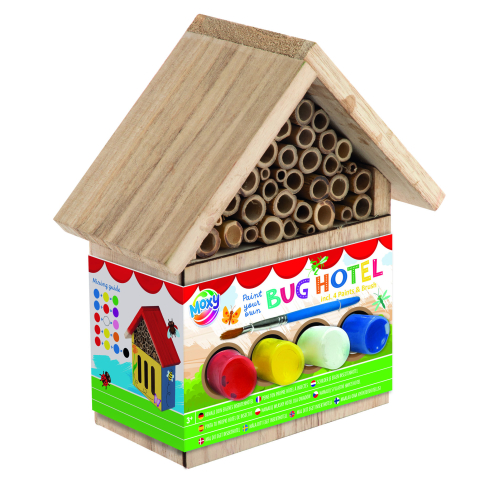 Art & Craft si Artizanat - Casuta lemn + 4 guase &amp; pensula  Grafix 