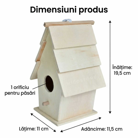Casuta pasari de colorat din lemn pentru copii [6]