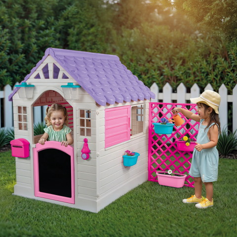 Casuta pentru copii premium - Alb& roz [1]
