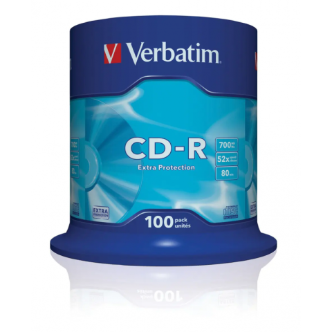 Periferice IT - CD-R Verbatim 43411, 700MB / 80min, 52x, set 100 buc