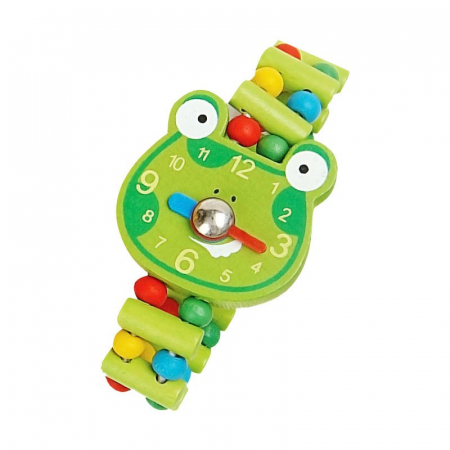 Accesorii, Ochelari, Ceasuri, ETUI, Portofel, Gentute - Ceas de jucarie din lemn Broscuta