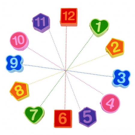 Ceas din lemn 2 in 1 cu forme geometrice de snuruit. [5]