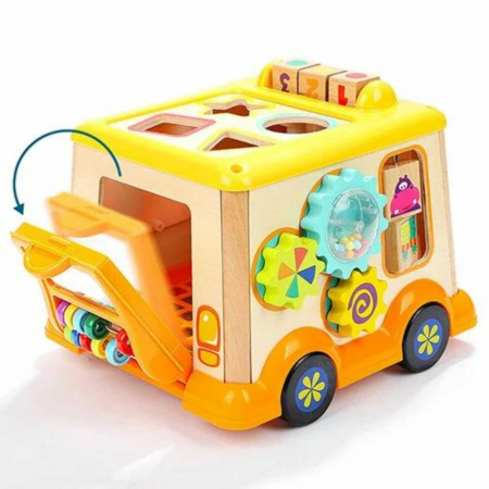 Masina autobuz din lemn, cub si centru activitati bebe. [5]