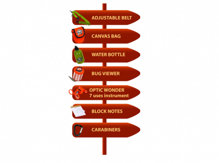 Centura cu accesorii pentru calatorie si explorare, carabiniere, lupa, carnetel, sticla apa, Explora Navir, varsta 3 - 6, 6 - 9, 9+ ani, Baiat, Fata [3]