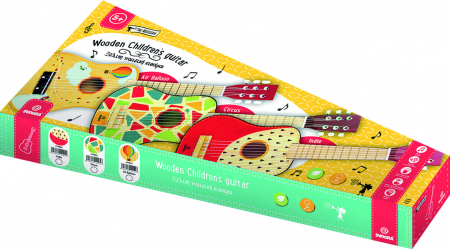 Chitara Arlechin, din Lemn, Instrument muzical de jucarie, Svoora, varsta 3 - 6, 6 - 9 ani, Baiat, Fata [3]