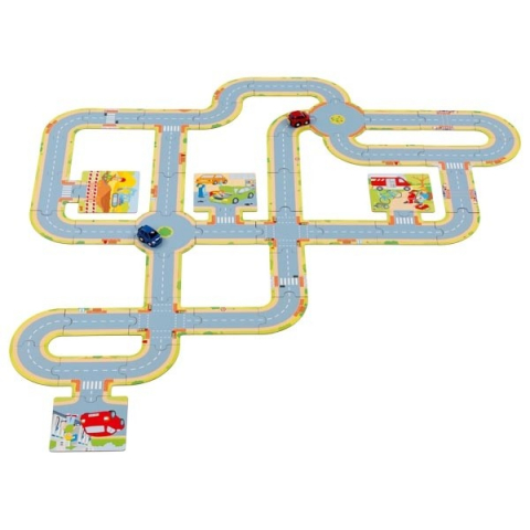 Jucării și Jocuri pentru copii - Circuit de podea cu 2 masinute die cast incluse