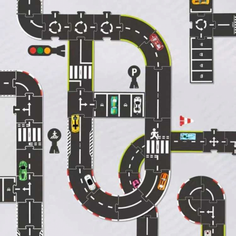 Circuit din carton, traseu auto, pentru jocul cu masinutele, ideal pentru jocurile de rol [1]