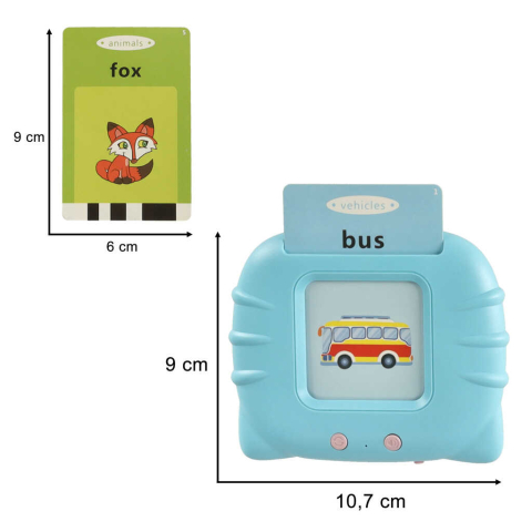 Cititor de carduri pentru invatarea vocabularului in limba engleza, 112 Carduri, Reincarcabil, Albastru [7]