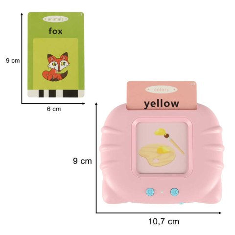 Cititor de carduri pentru invatarea vocabularului in limba engleza, 112 Carduri, Reincarcabil, Roz [7]