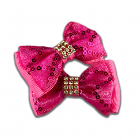 Accesorii, Ochelari, Ceasuri, ETUI, Portofel, Gentute - Clama de par, agrafa cu fundita si paiete, Magenta - Micostore.ro